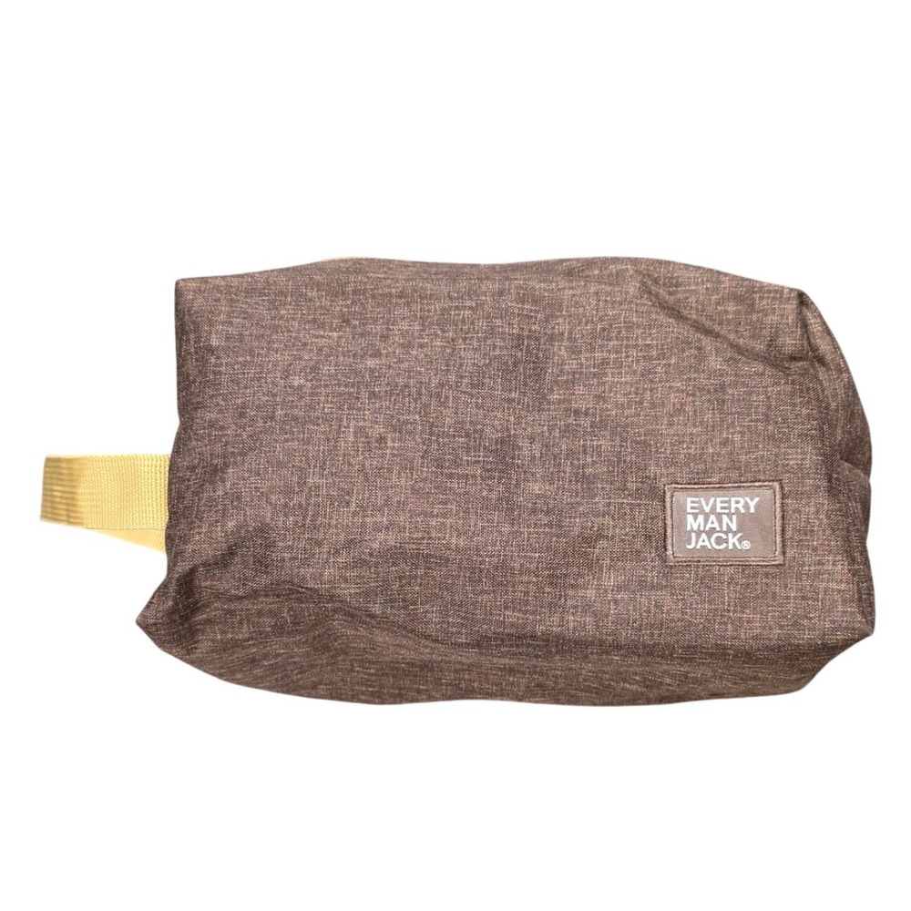 Every Man Jack Toiletry Bag Men's Brown Heather Dopp Kit Travel Grooming Case